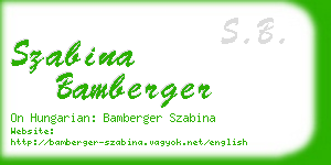 szabina bamberger business card